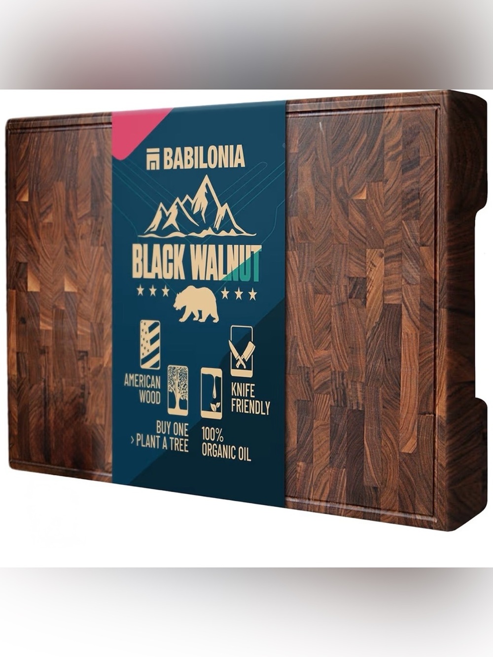 Black Walnut End Grain Cutting Board - Dark Brown